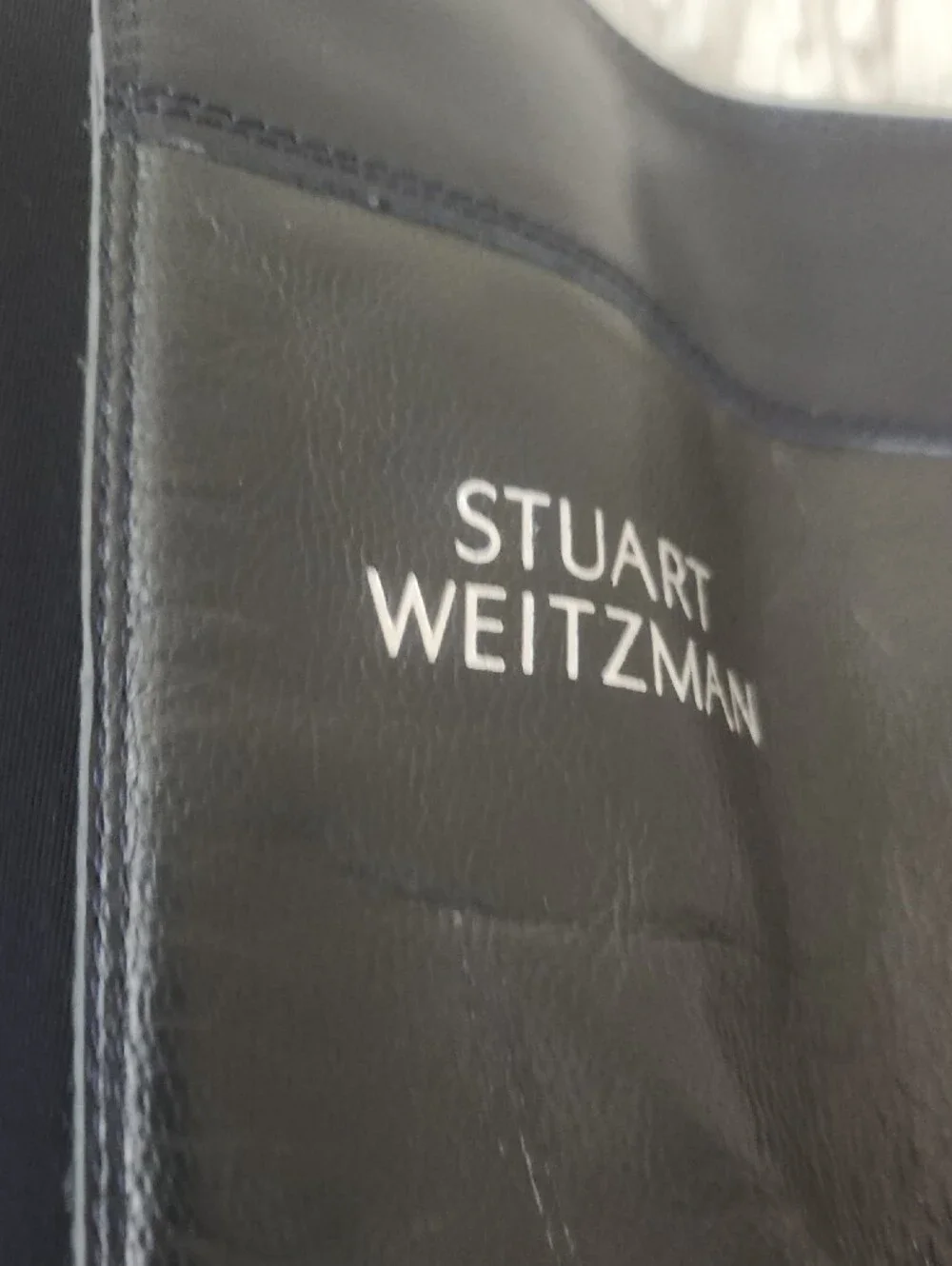 Stuart Weitzman Navy Suede Knee High Boots with Silver Zippers